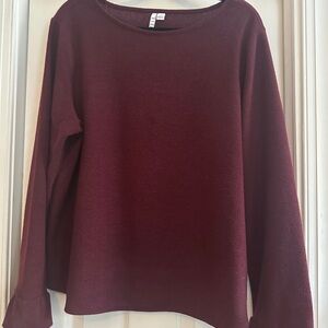 Elle Rich Burgundy Long Sleeve Tee